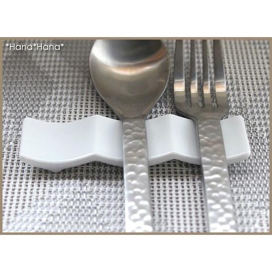 食器 白磁 美濃焼 レスト 3連 箸置き ナイフ フォーク スプーン プレノ