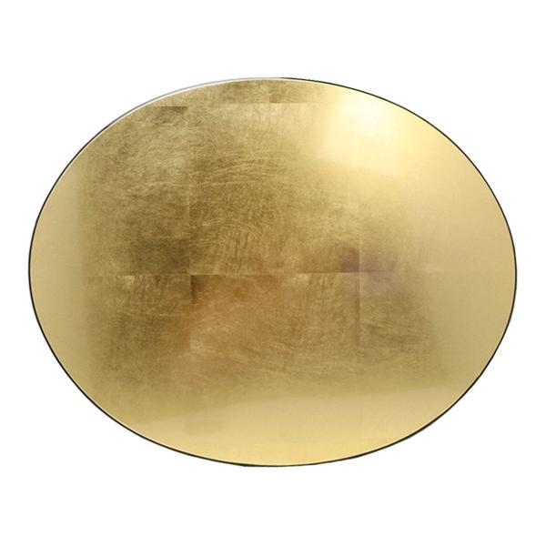 楕円フラットプレイスマ ット L 45.5cm (ゴールド洋金箔) 漆器 // 折敷