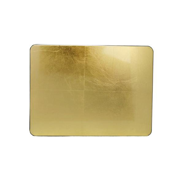 在庫限り／ 長角フラットプレイスマット S 35cm (ゴールド洋金箔) 漆器