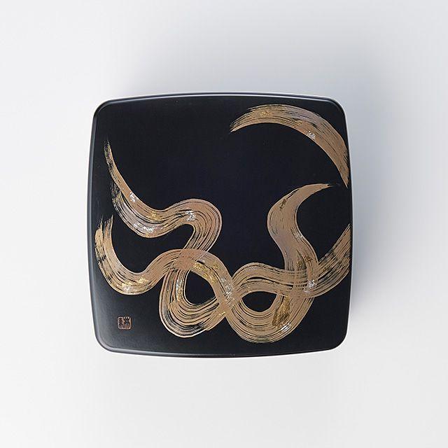 風雅 手描き 2段 オードブル箱 24.2cm 漆器 山中塗 // 和食器 お重