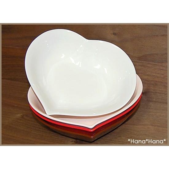 在庫限り／ ハート型 食器 皿 深皿 大鉢 ボウル 大 22cm かわいい