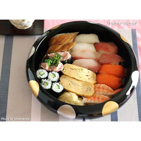 食器 和食器 漆器 寿司桶 菓子鉢 大鉢 深鉢 日月 寿司菓子桶 27cm 