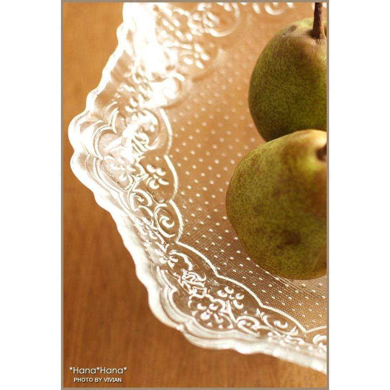 食器 ガラス食器 フルーツボウル 台付き 30cm コンポート 果物皿