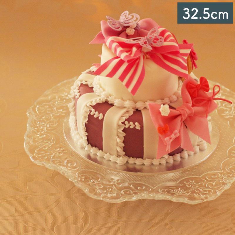 食器 ガラス食器 ケーキスタンド台付き 32.5cm ホールケーキ