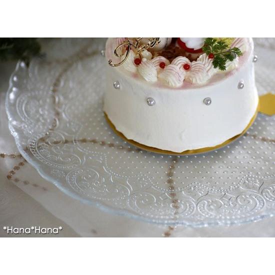 在庫限り／ 食器 ガラス食器 皿 大皿 ホールケーキプレート 33cm