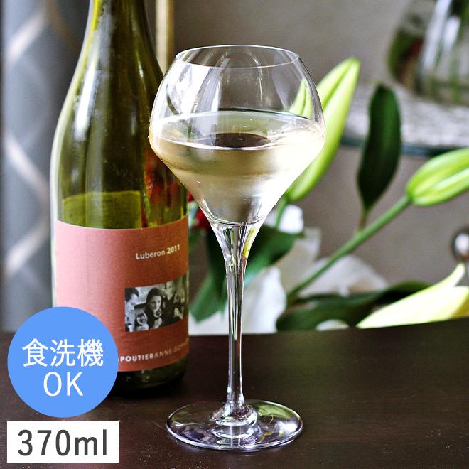 食器 グラス ワイングラス おしゃれ アルク オープンナップ ラウンド 白ワイングラス 370ml (お取り寄せ品)｜hana2