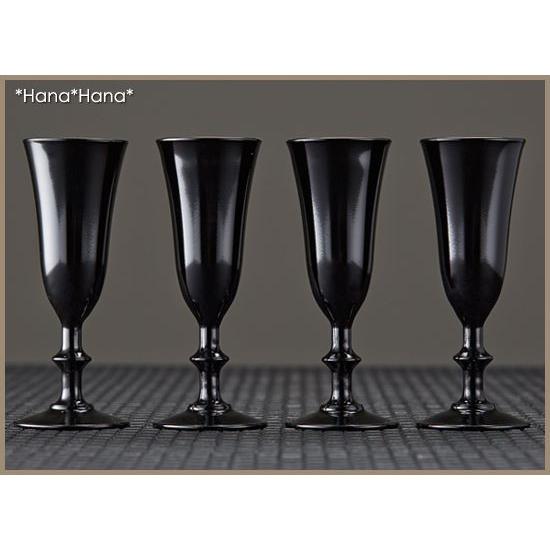 食器、グラスなど多数 在庫限り／ガラス食器 グラス 食前酒杯 小さめ フルートグラス 黒