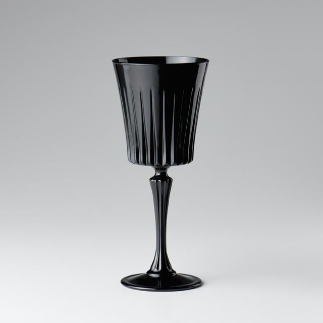 ガラス食器 高台グラス 脚つき ステムグラス 黒 おしゃれ