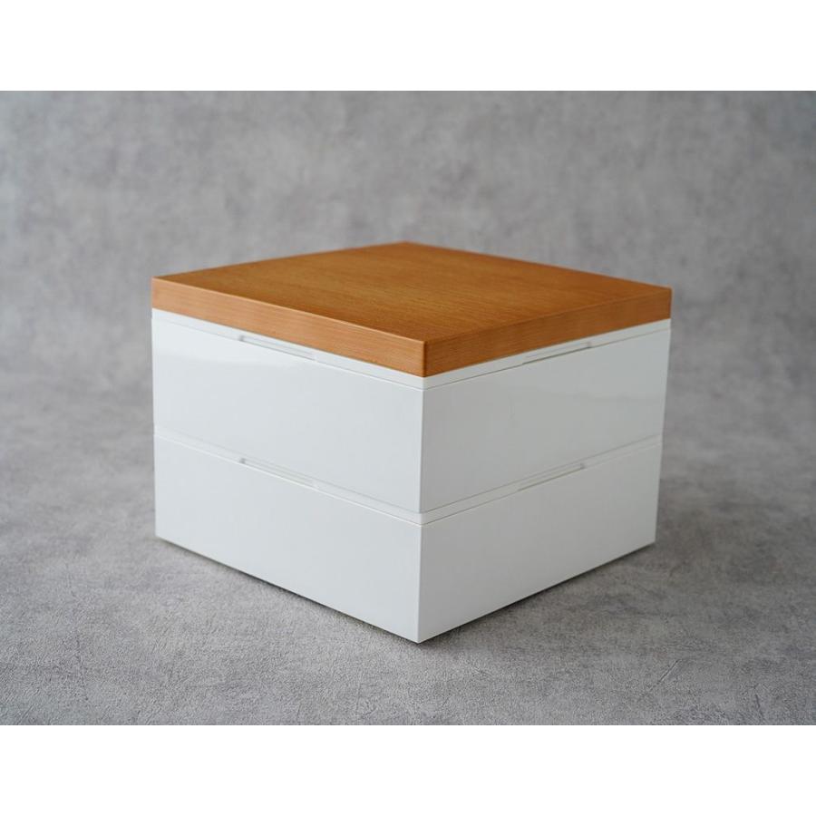 NH home 木目調 重箱 2段 18cm 蓋ライトブラウン (お取り寄せ品