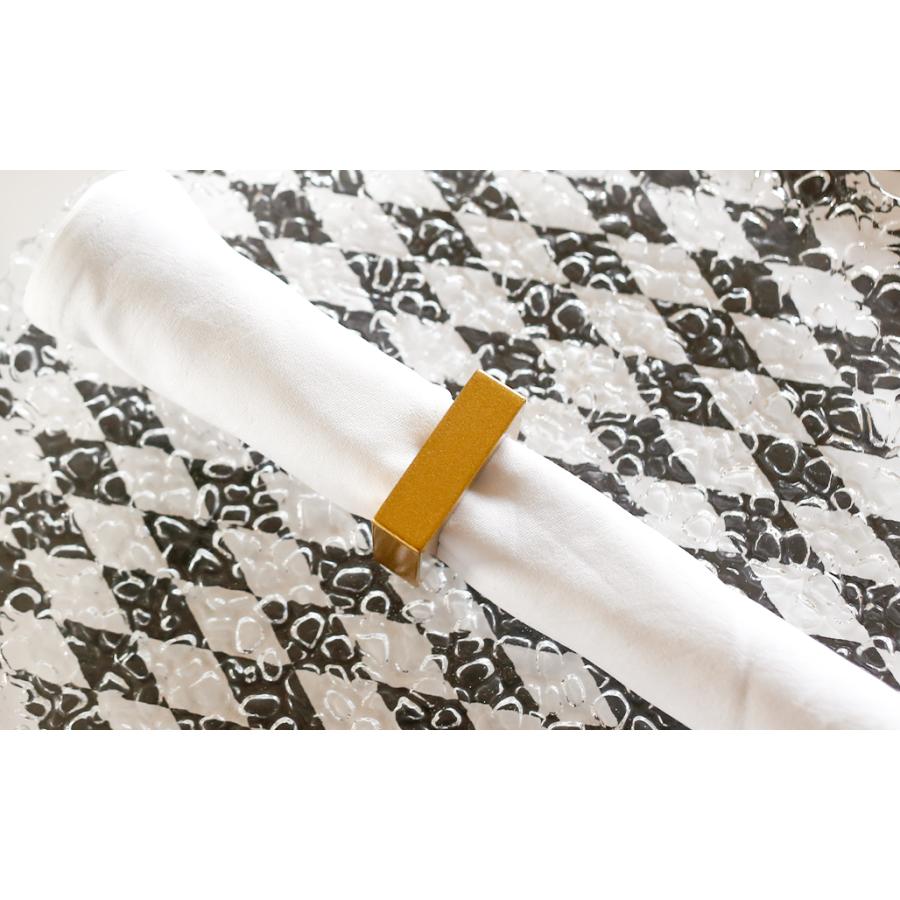 ゴールド ナプキンリング 正角2個セット 漆器 おしゃれ モダン