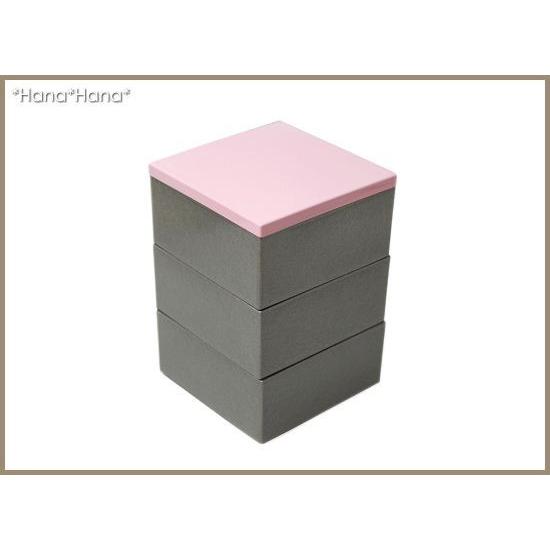 バイカラー プチ3段重箱 小 7cm ブロッサムピンク・シルバー