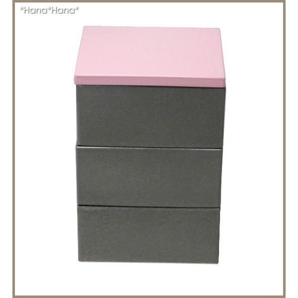 バイカラー プチ3段重箱 小 7cm ブロッサムピンク・シルバー