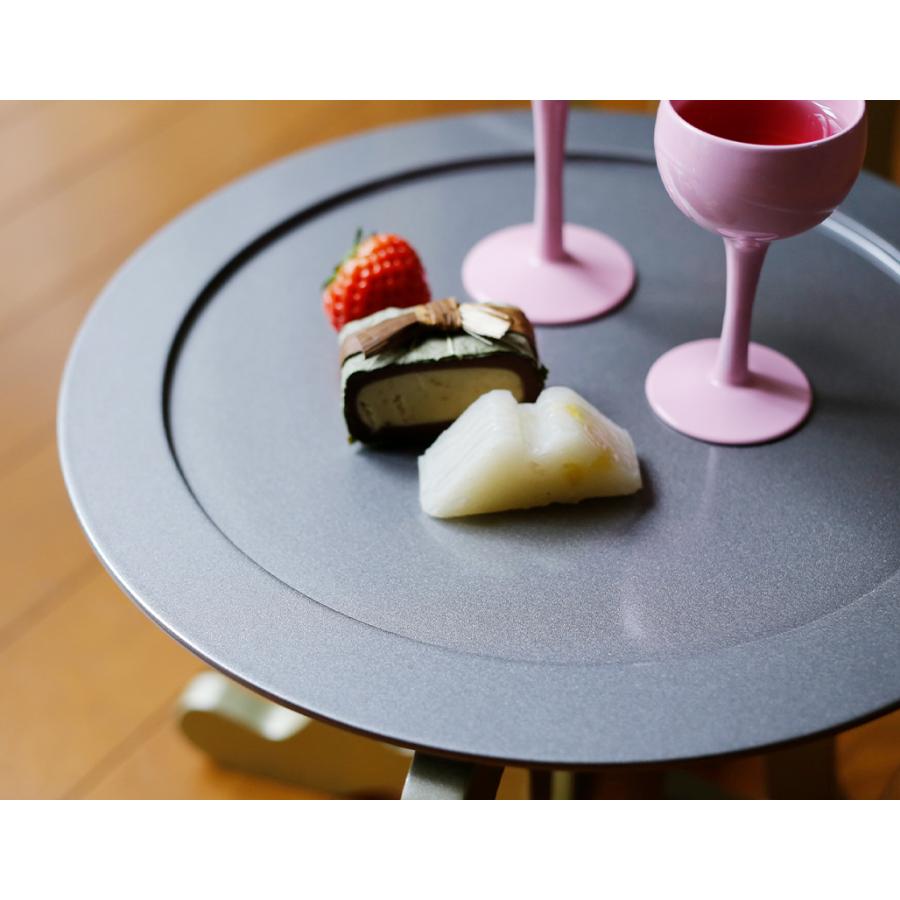 在庫限り／丸サービングトレー30cm シルバー 漆器 和食器 敷皿