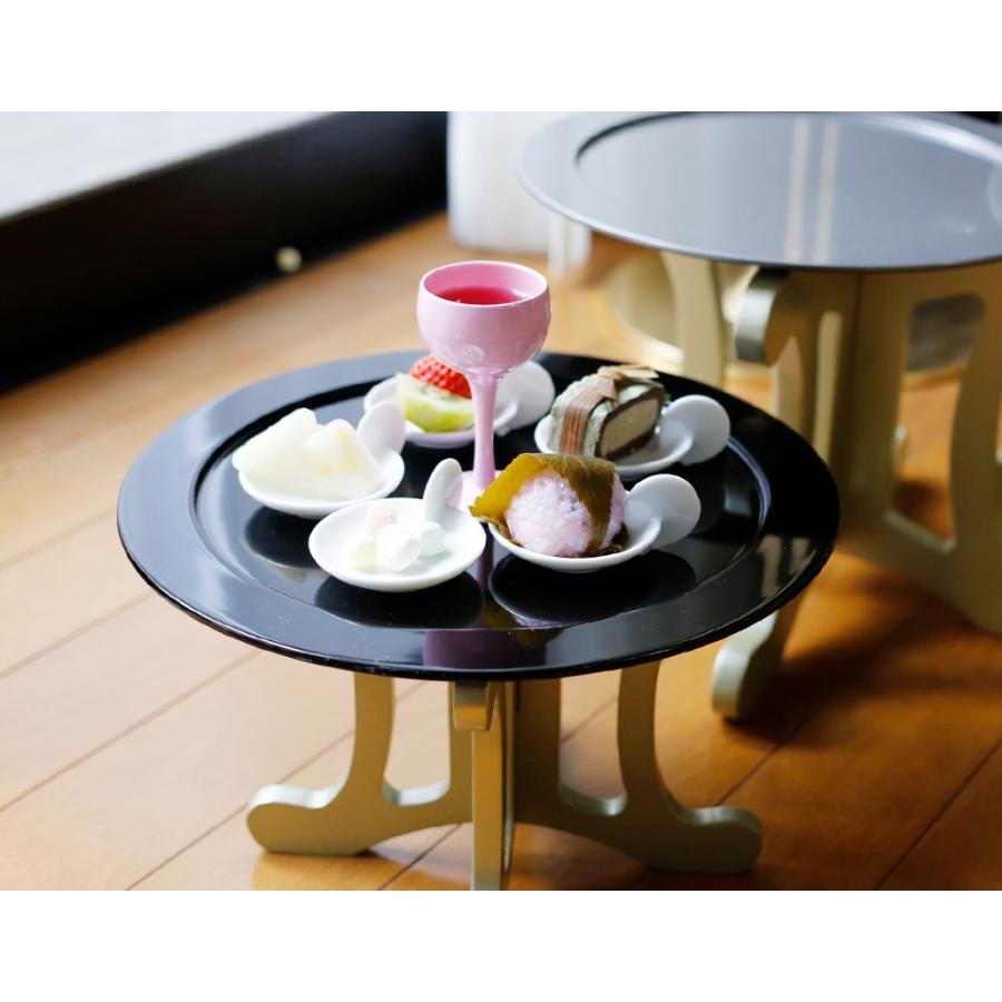 在庫限り／丸サービングトレー30cm ブラック 漆器 和食器 敷皿