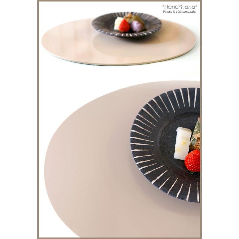 在庫限り／ 楕円フラットプレイスマット 折敷 45cm ベージュ 漆器