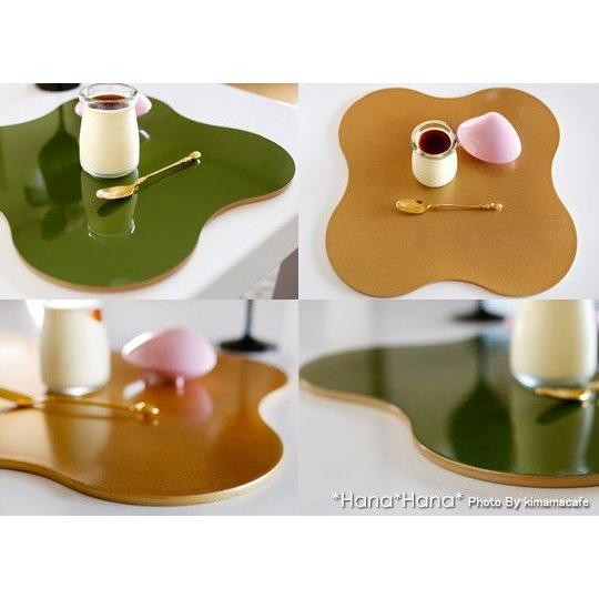 在庫限り／ 四つ葉プレイスマット 折敷 リバーシブル 29.5cm グリーン