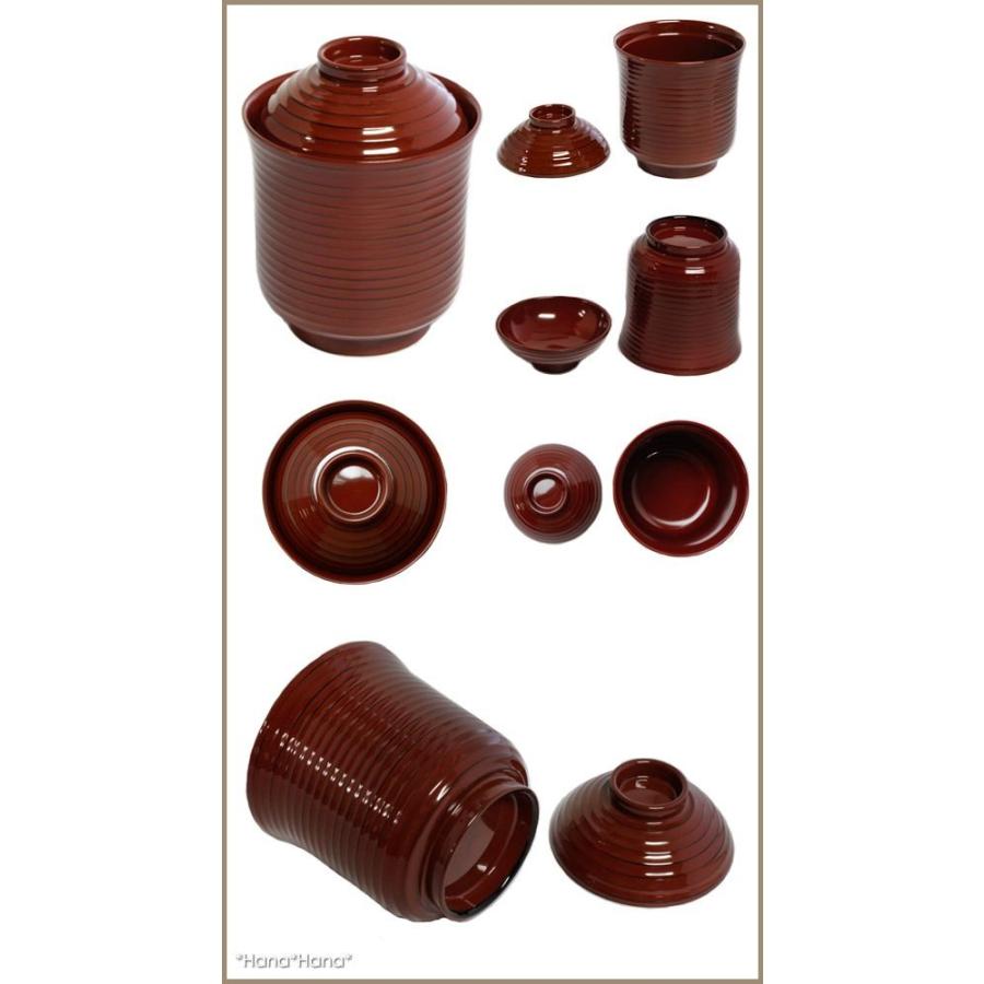 千筋 小吸物椀 蓋付き 7.5cm 根来(内朱) 漆器 和食器 汁椀