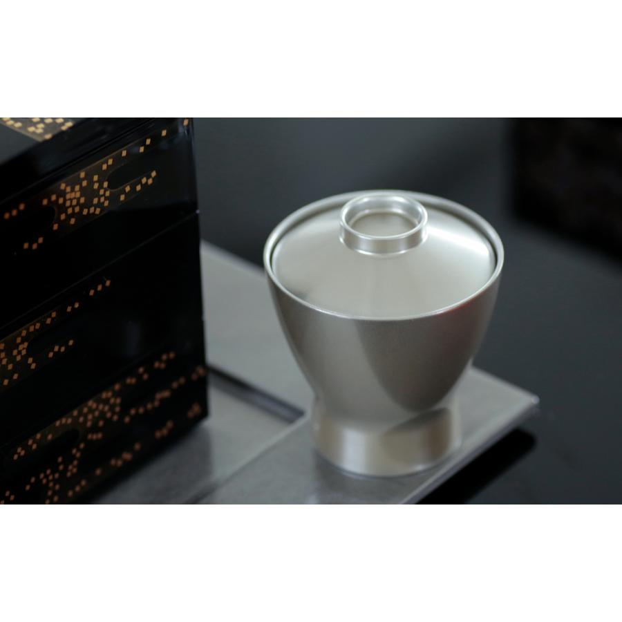 在庫限り／ 銀彩小吸物椀 200ml シルバー 漆器 和食器 汁椀 小さめ