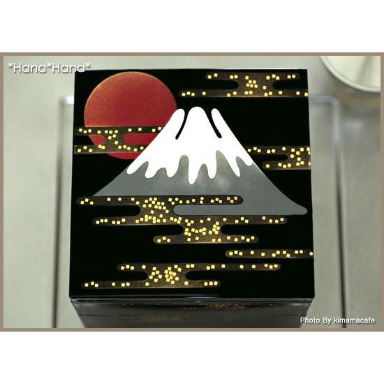 在庫限り／ 富士山 5.0 三段重箱 15cm 漆器 おせち少量用重箱 正月