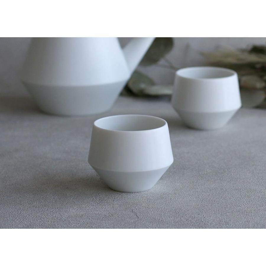 frustum フラスタム 煎茶碗 200ml 白/黒 晋山窯ヤマツ 美濃焼