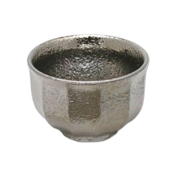 銀彩面取 ぐい呑 40ml シルバー 有田焼 // 和食器 食器 酒器 ぐい呑み
