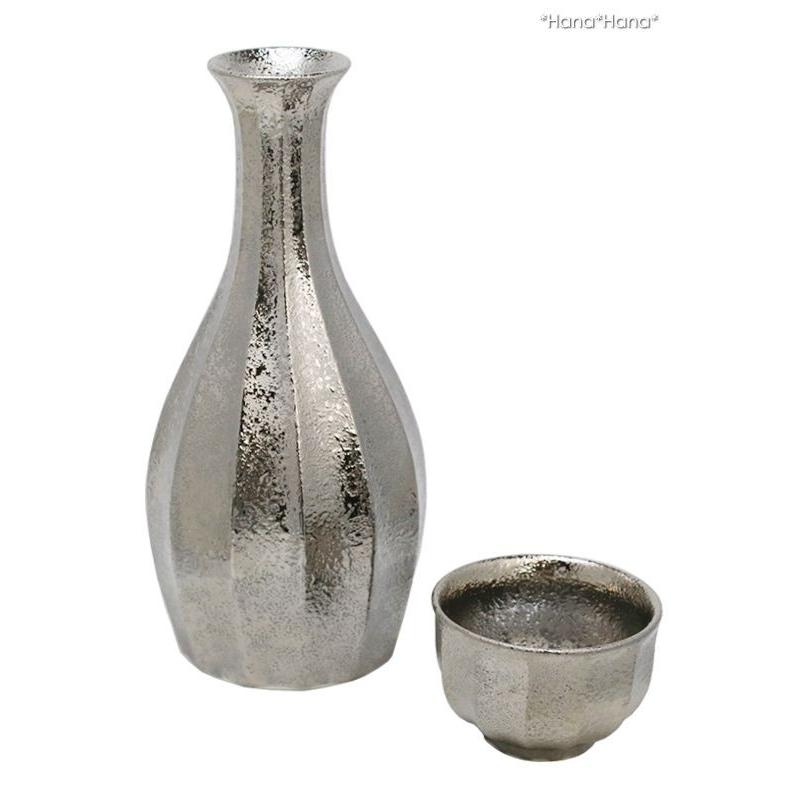 銀彩面取 ぐい呑 40ml シルバー 有田焼 // 和食器 食器 酒器 ぐい呑み