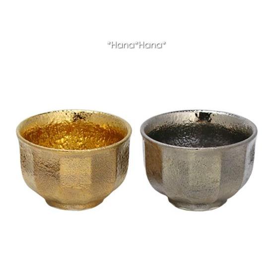 銀彩面取 ぐい呑 40ml シルバー 有田焼 // 和食器 食器 酒器 ぐい呑み