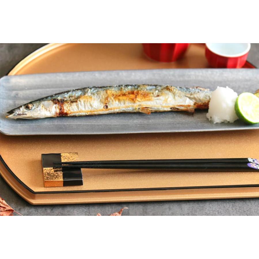 黒金市松 正角箸置き (大) 4cm ゴールド 有田焼 // 和食器 はしおき