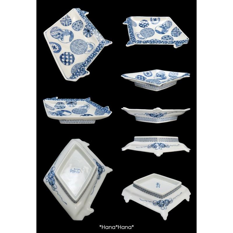 染付丸紋 盤型 豆皿 13cm 有田焼 // 和食器 食器 小皿 しょうゆ皿