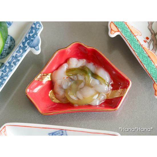 赤釉金流水 富士山 豆皿 (レッド/ゴールド) 8cm 有田焼 // 和食器 食器