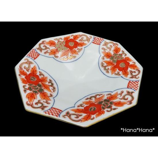 四方金花唐草 八角型 豆皿 10.5cm 有田焼 // 和食器 食器 小皿