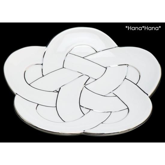 梅結び 銘々皿 (プラチナ線) 15cm 有田焼 田清窯 // 和食器 食器 皿