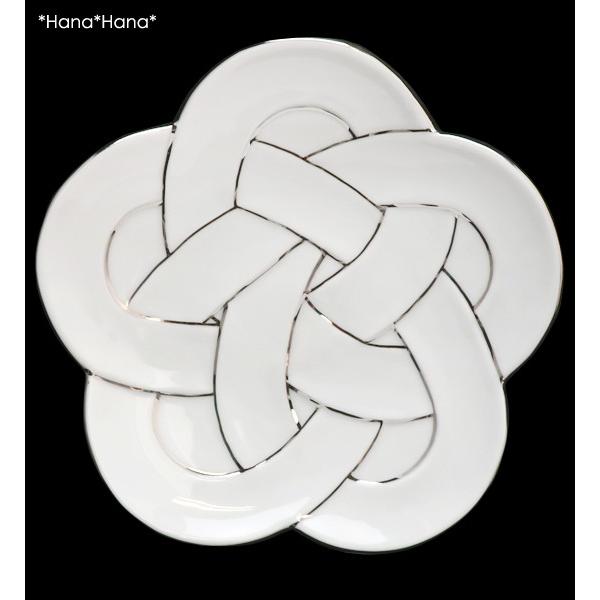 梅結び 銘々皿 (プラチナ線) 15cm 有田焼 田清窯 // 和食器 食器 皿