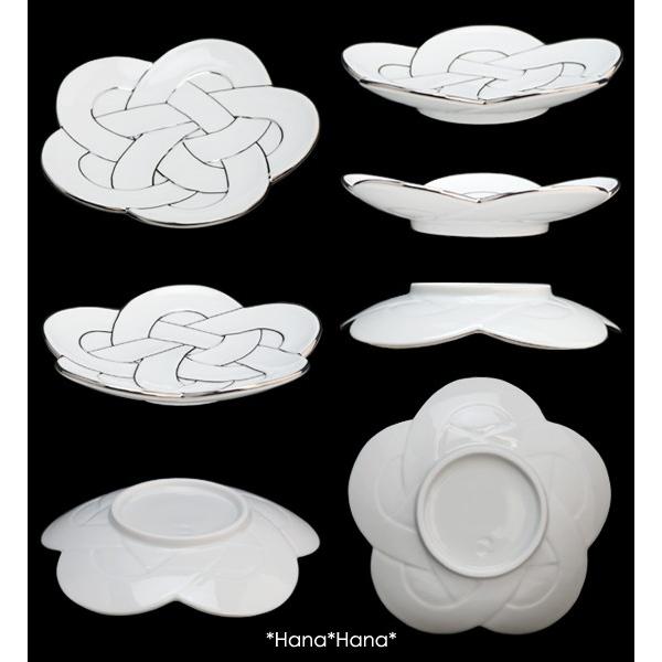 梅結び 銘々皿 (プラチナ線) 15cm 有田焼 田清窯 // 和食器 食器 皿