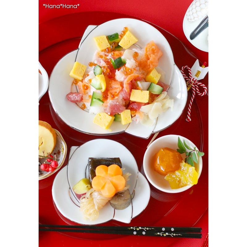 有田焼　田清窯　結びシリーズ　銘々皿と小皿　４点 結び 銘々皿 (プラチナ線) 15.5cm 有田焼 田清窯 // 和食器 食器 皿