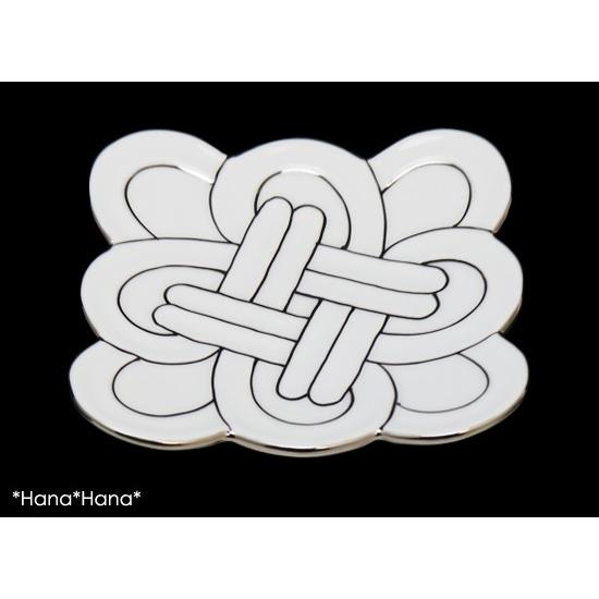 吉祥結び 小皿 (プラチナ線) 10cm 有田焼 田清窯 // 和食器 食器 皿 取