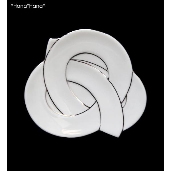 結び 小皿 (プラチナ線) 11cm 有田焼 田清窯 // 和食器 食器 取皿 菓子