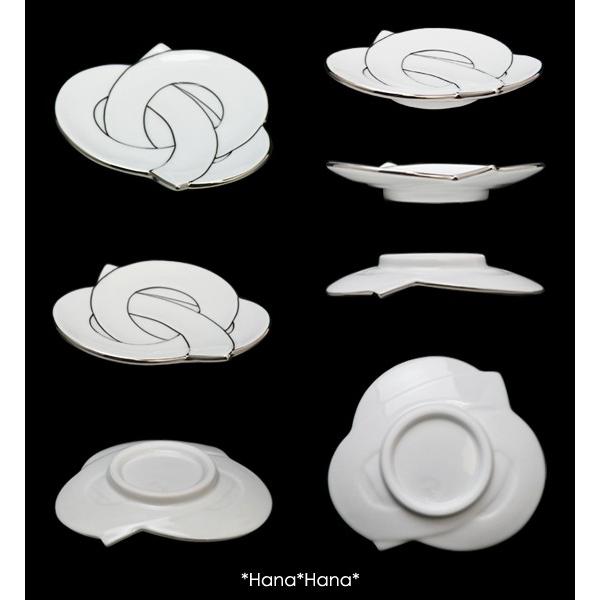 結び 小皿 (プラチナ線) 11cm 有田焼 田清窯 // 和食器 食器 取皿 菓子