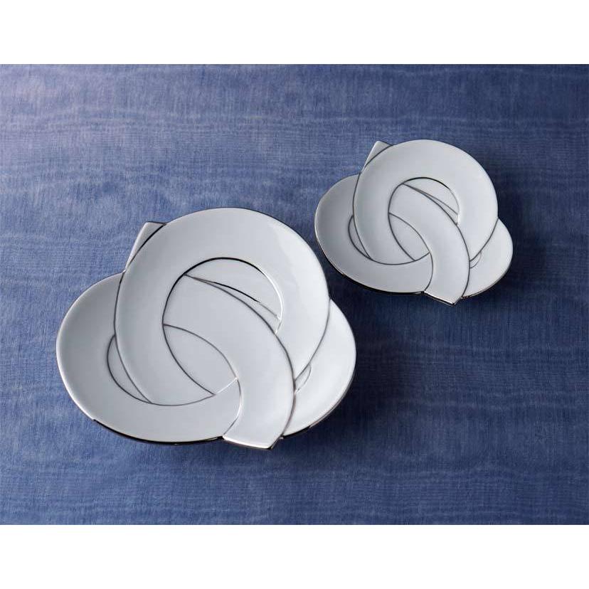 結び 小皿 (プラチナ線) 11cm 有田焼 田清窯 // 和食器 食器 取皿 菓子