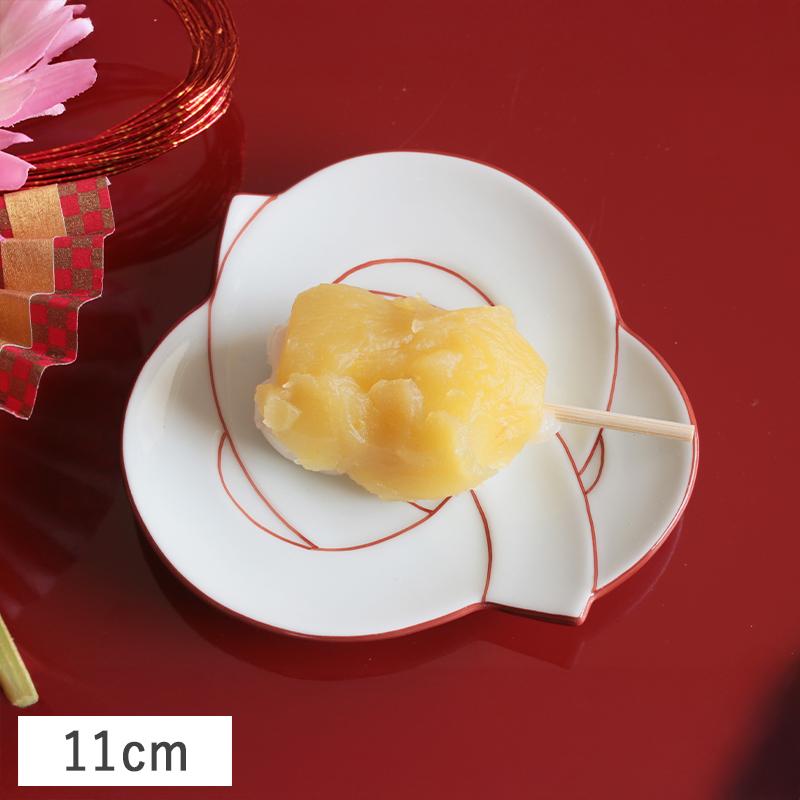 結び 小皿 (赤線) 11cm 有田焼 田清窯 // 和食器 食器 取皿 菓子皿