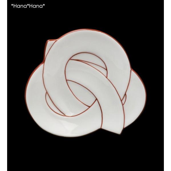 結び 小皿 (赤線) 11cm 有田焼 田清窯 // 和食器 食器 取皿 菓子皿