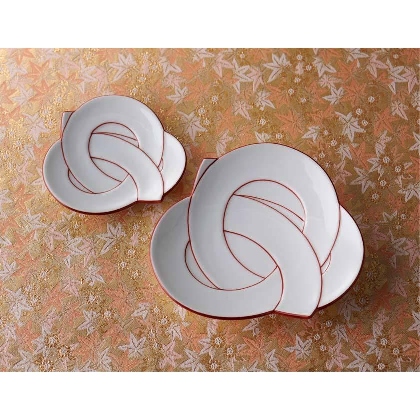 結び 小皿 (赤線) 11cm 有田焼 田清窯 // 和食器 食器 取皿 菓子皿