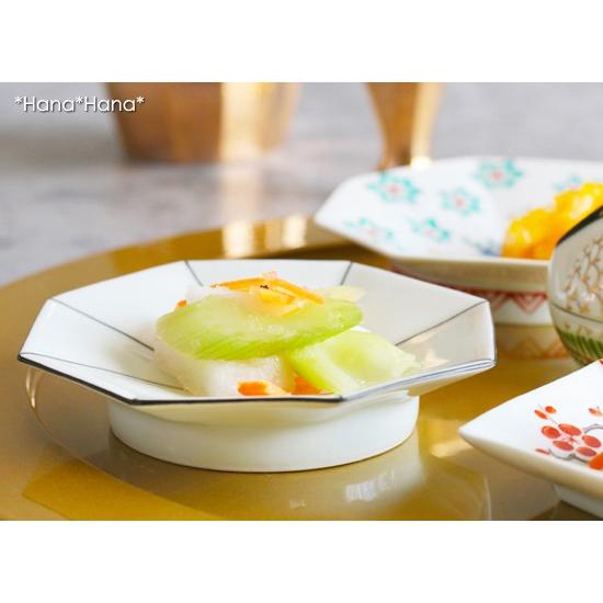 八角 小皿 (黒線) 10.5cm 有田焼 // 和食器 食器 しょうゆ皿 手塩皿