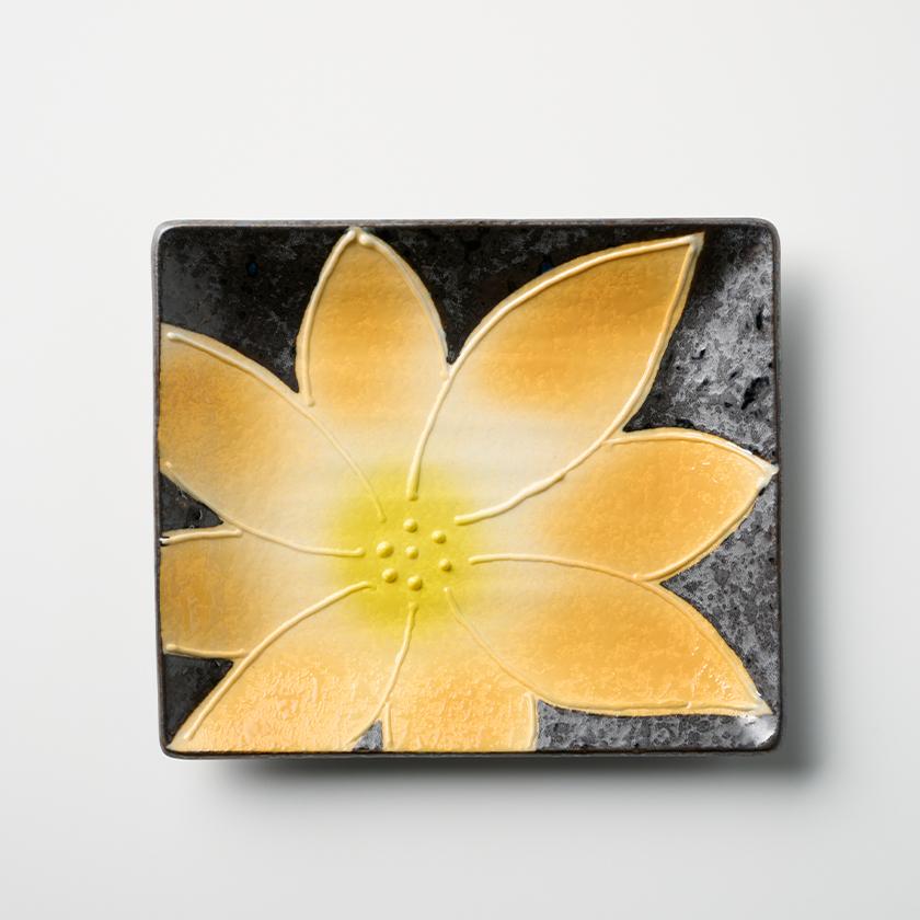 一珍花焼〆 長角銘々皿 14.3cm 有田焼 // 和食器 食器 正月 磁器 取り