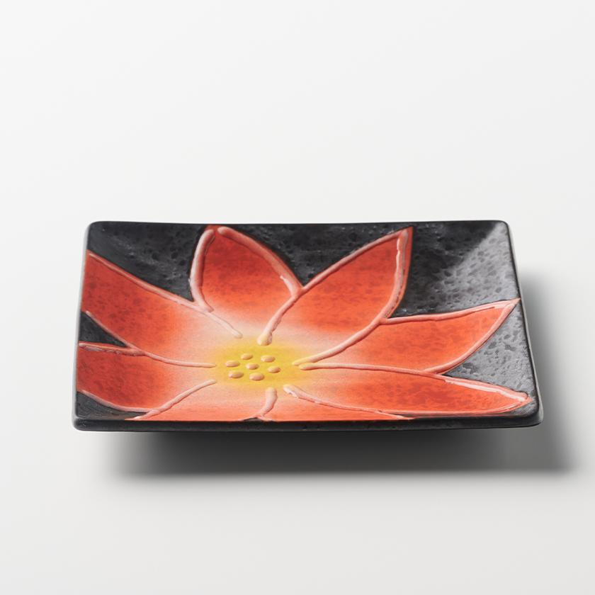一珍花焼〆 長角銘々皿 14.3cm 有田焼 // 和食器 食器 正月 磁器 取り