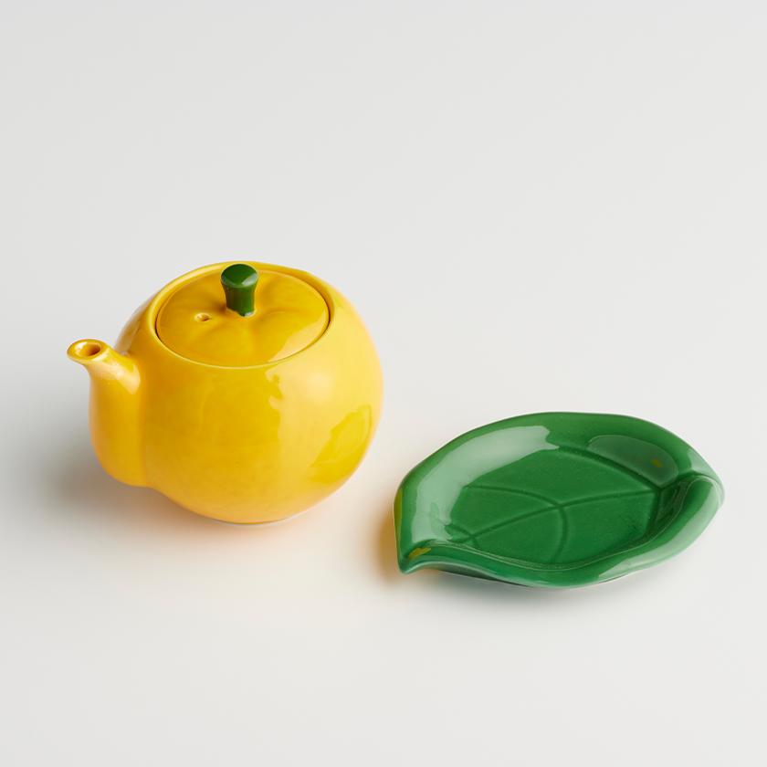 柚子 台付汁次（葉っぱ受け皿付き）有田陶芸 有田焼 // 和食器 食器