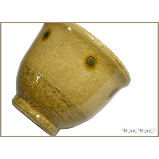 在庫限り／食器 和食器 美濃焼 煎茶碗 ゆのみ 黄瀬戸貫入ドット