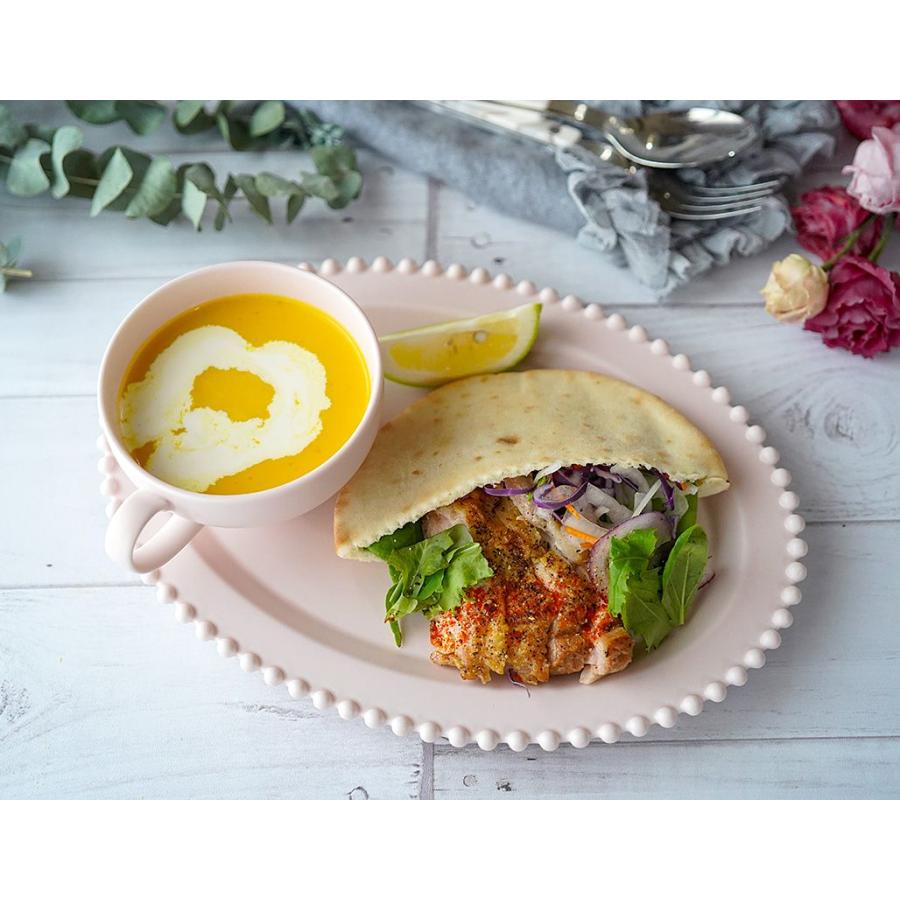 ティアラ オーバルプレート 29.5cm マットピンク ベビーカラー 美濃焼