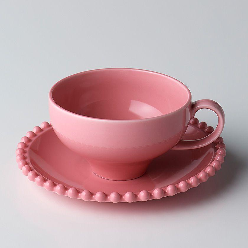 ティアラ ティーカップ ソーサー スイートピンク 美濃焼//洋食器