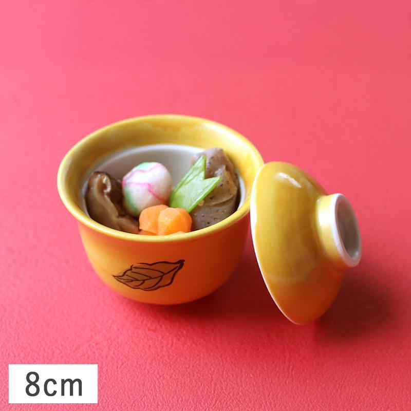 黄交趾 煮物 6点 丼 どんぶり 蓋付碗 花紋 黄色 蓋向 蓋物 和食器 黄交趾 一珍 花紋 蓋付き丼ぶり揃 5客セット 黄色 雑煮碗 円菓子